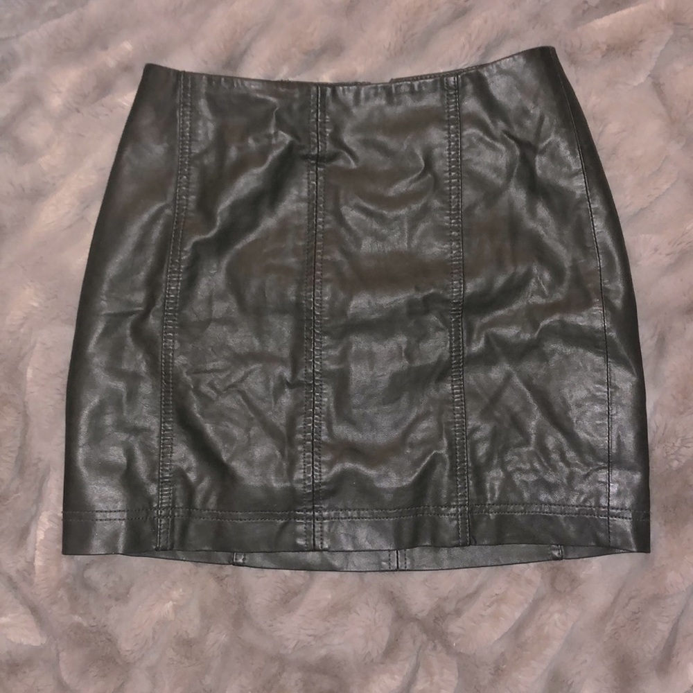 Free People Modern Femme Faux Leather Mini Skirt